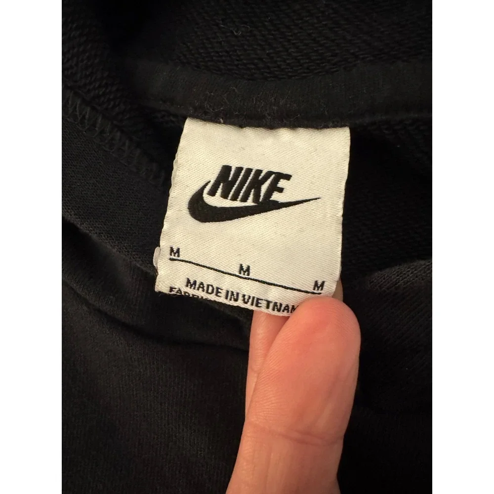 Nike Air Girls Cropped Hoodie Black Embroidered Logo Sweatshirt Kids Size Medium